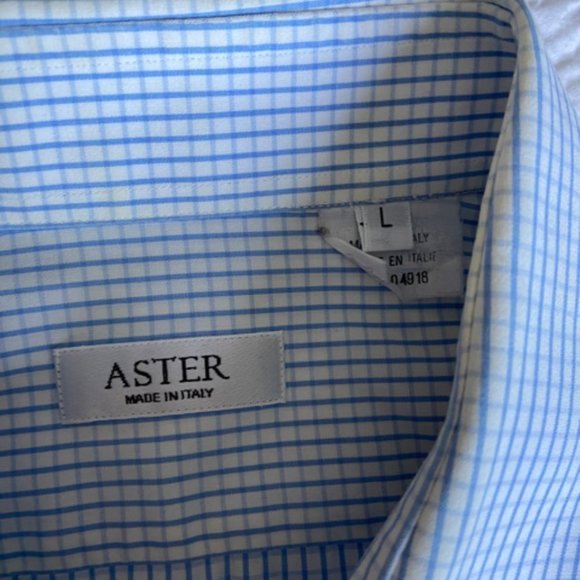 Aster Made in Italy Men's Blue Check European Size L EUC - Picture 7 of 16